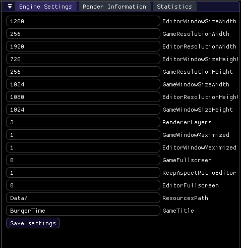 Engine Settings